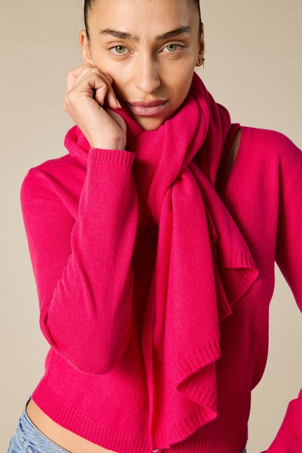 Sonya Hopkins 100% Pure Cashmere scarf in hot pink