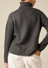 Sonya Hopkins Pure Cashmere Frankie Relaxed Turtleneck in Charcoal Marle Grey