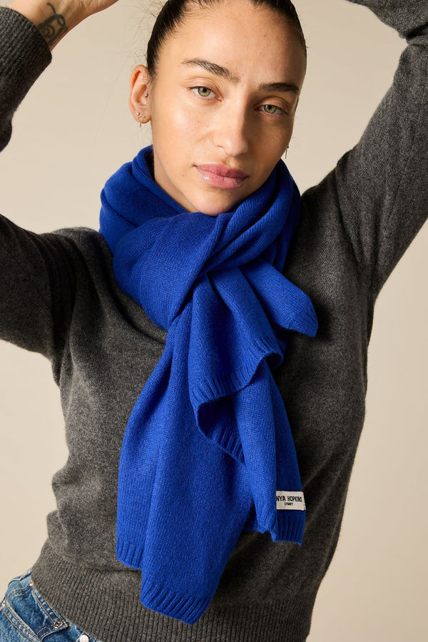 Sonya Hopkins 100% Pure Cashmere scarf in klein blue