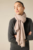 100% Sonya Hopkins pure cashmere scarf in marle beige