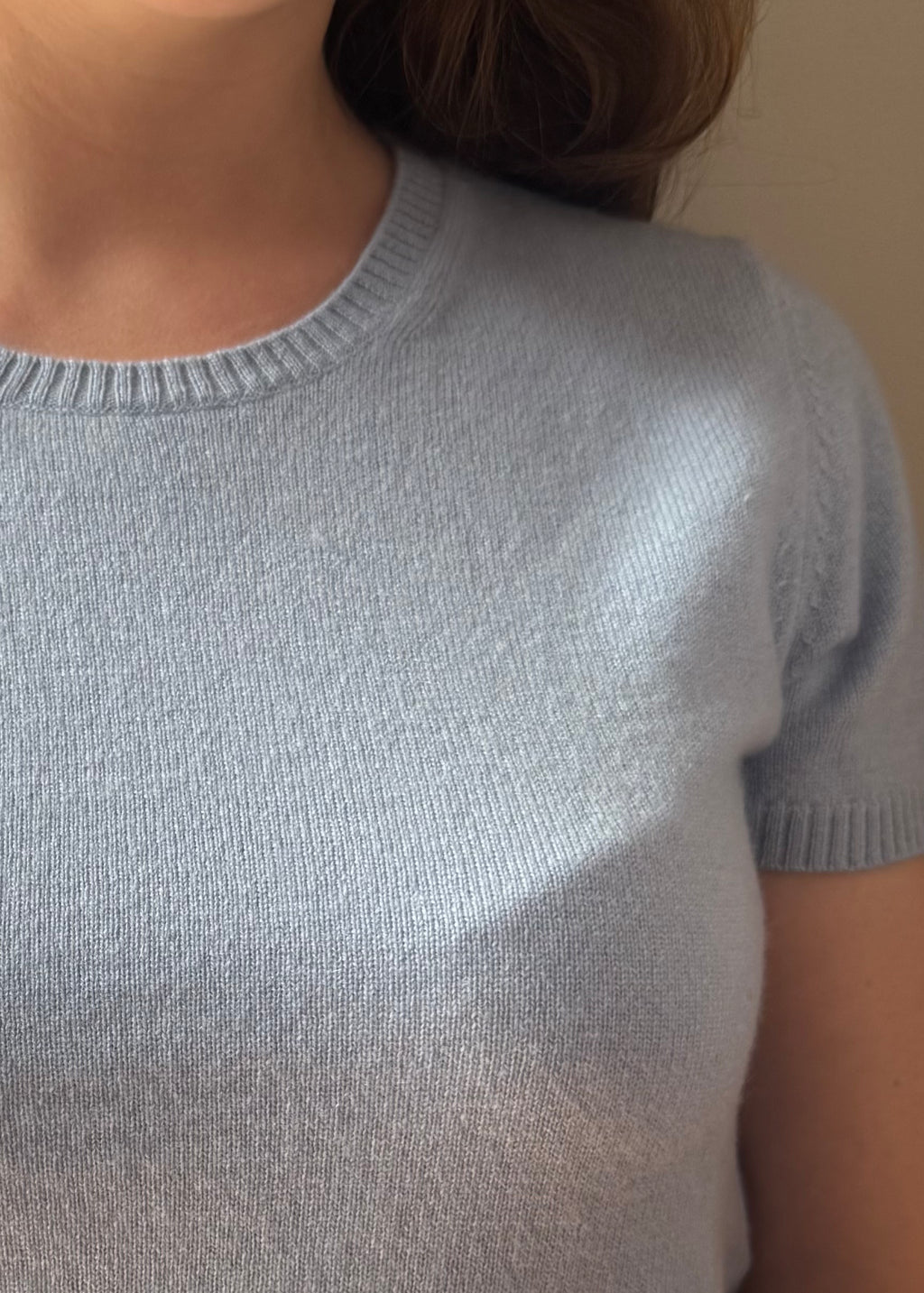 Sonya Hopkins Sydney 100% cashmere tiny t in powder blue