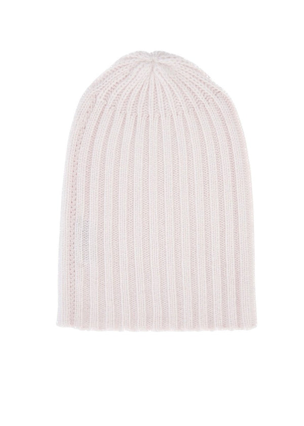 Sonya Hopkins 100% pure cashmere Alex Rib Beanie in powder pink