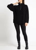 Sonya Hopkins 100% cashmere zip rib knit in black