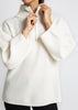 Sonya Hopkins 100% cashmere zip rib knit in winter white