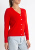 Sonya Hopkins 95% cotton 5% cashmere superfine v-neck cardigan in red