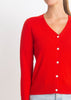 Sonya Hopkins 95% cotton 5% cashmere superfine v-neck cardigan in red