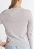 Sonya Hopkins 95% cotton 5% cashmere superfine v-neck cardigan in silver marle