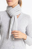 Sonya Hopkins 100% pure cashmere rib scarf in pale marle grey